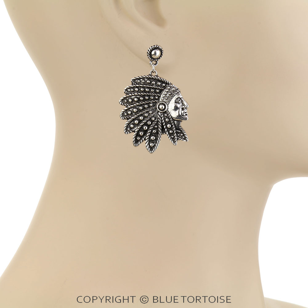Western Ball TXR Indian Head Stud Earrings - Image 2