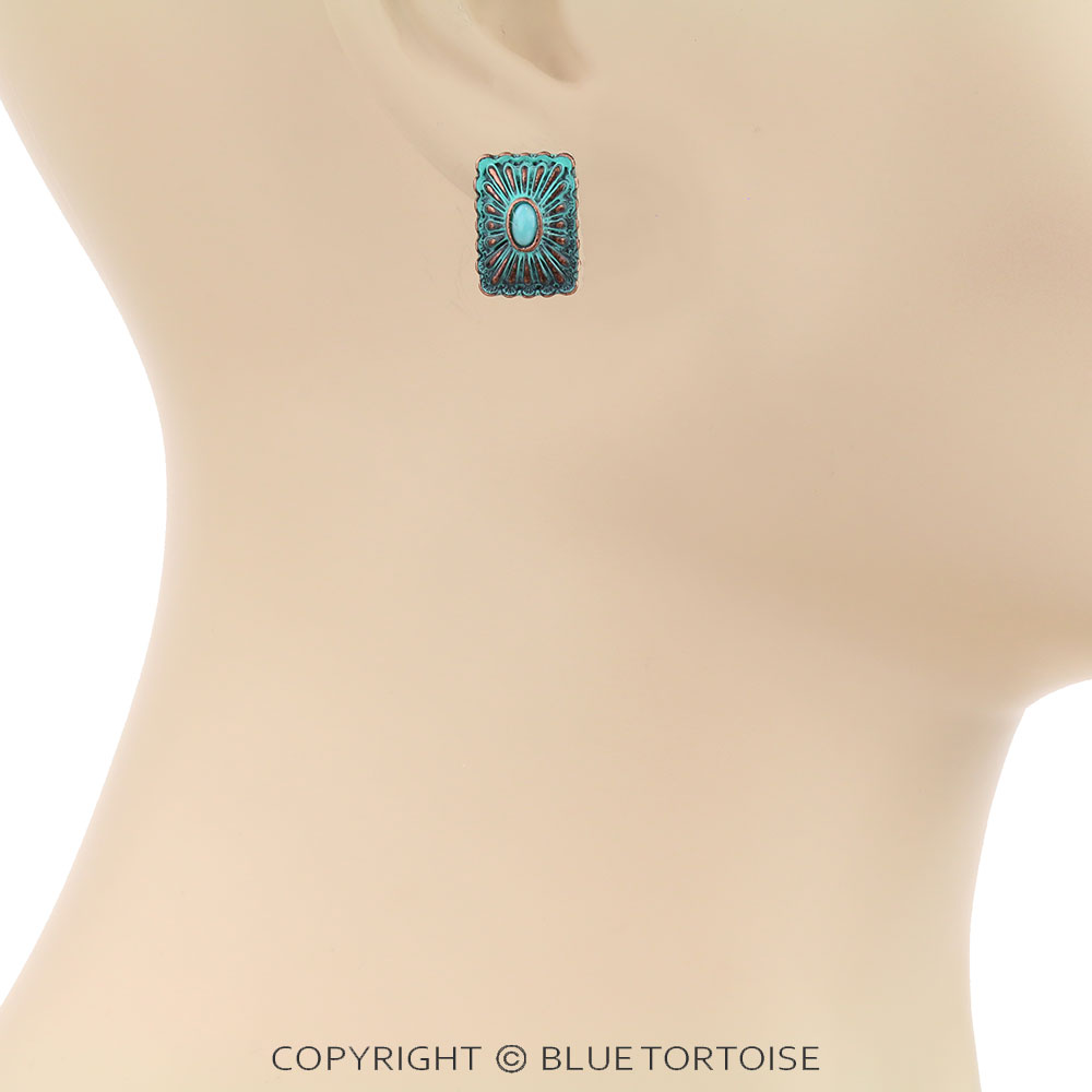 Western Concho Stud Earrings - Image 2