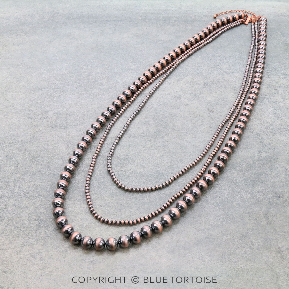 3 Row Navajo Style Pearl Necklace