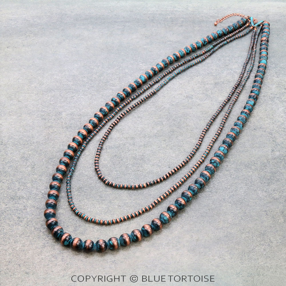 3 Row Navajo Style Pearl Necklace