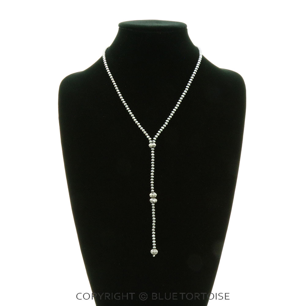 Navajo Style Pearl Y Necklace - Image 2