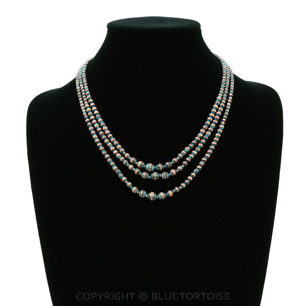 3 Row Navajo Style Pearl Necklace - Image 2