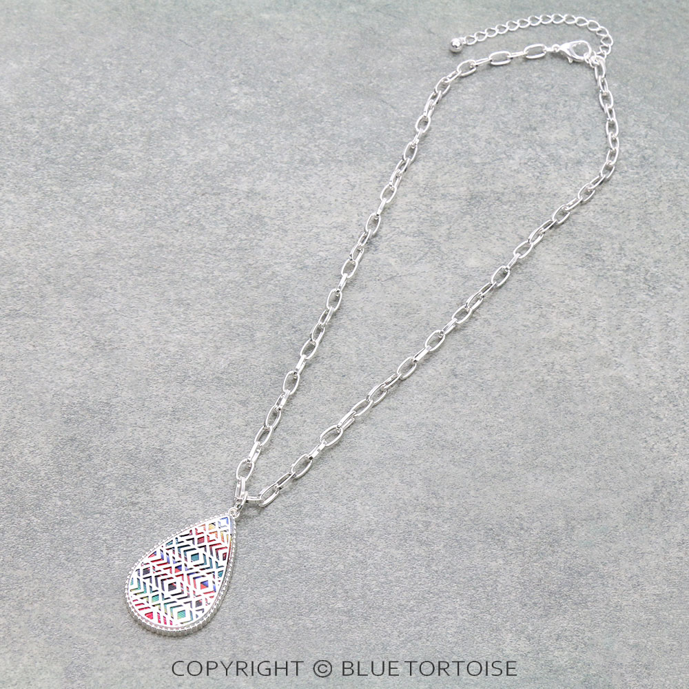 Western Teardrop Aztec Cutout Necklace