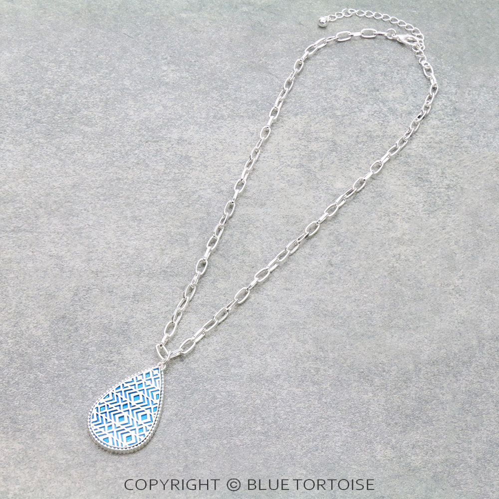 Western Teardrop Aztec Cutout Necklace