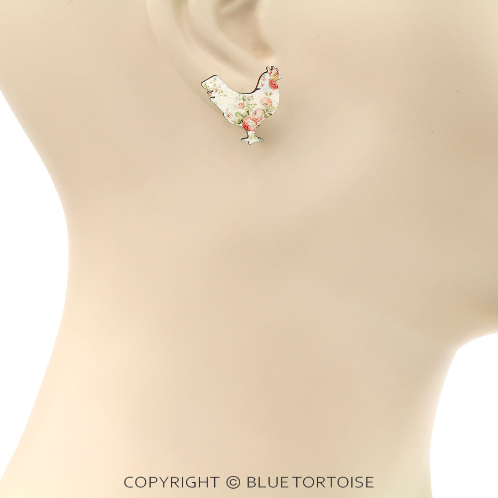 3 Pair Wooden Animal Stud Earring Set - Image 2