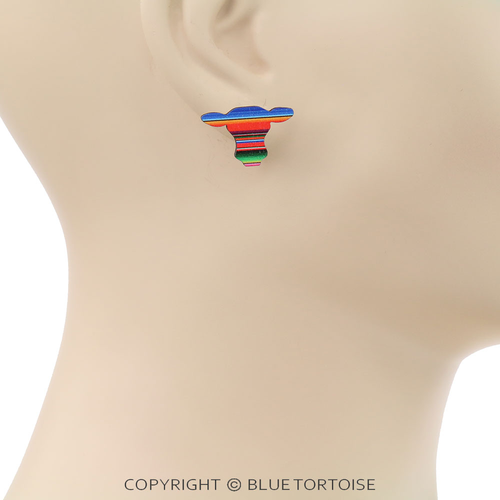 3 Pair Western Wooden Earring Set - Image 2