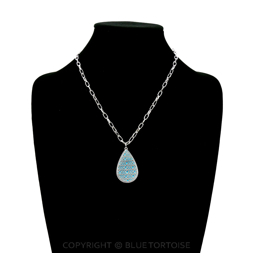 Western Teardrop Aztec Cutout Necklace - Image 2