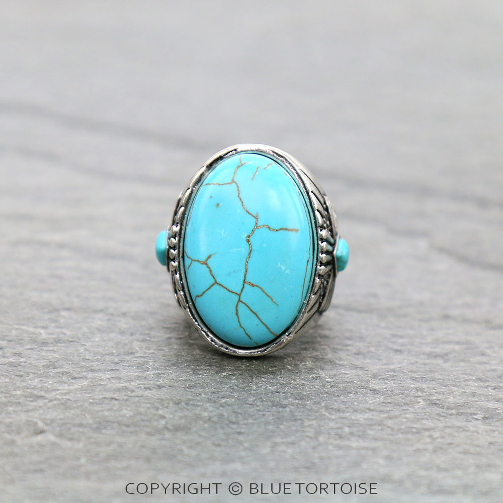 Western Stone with Cross Stretch Ring