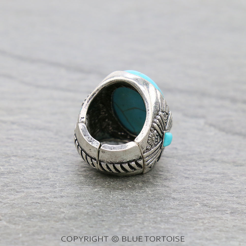 Western Stone with Cross Stretch Ring - Image 3