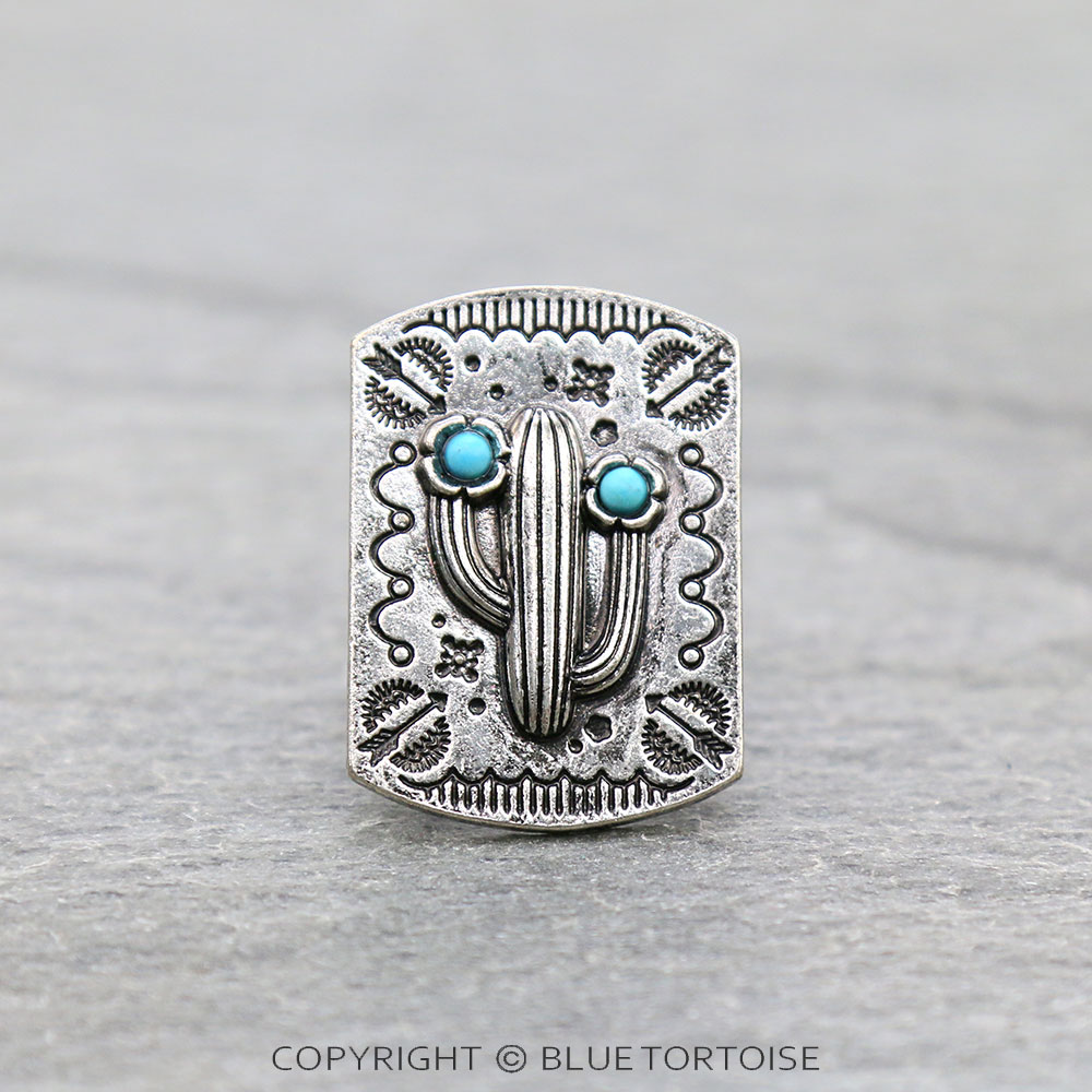 Western Texture Cactus Stretch Ring