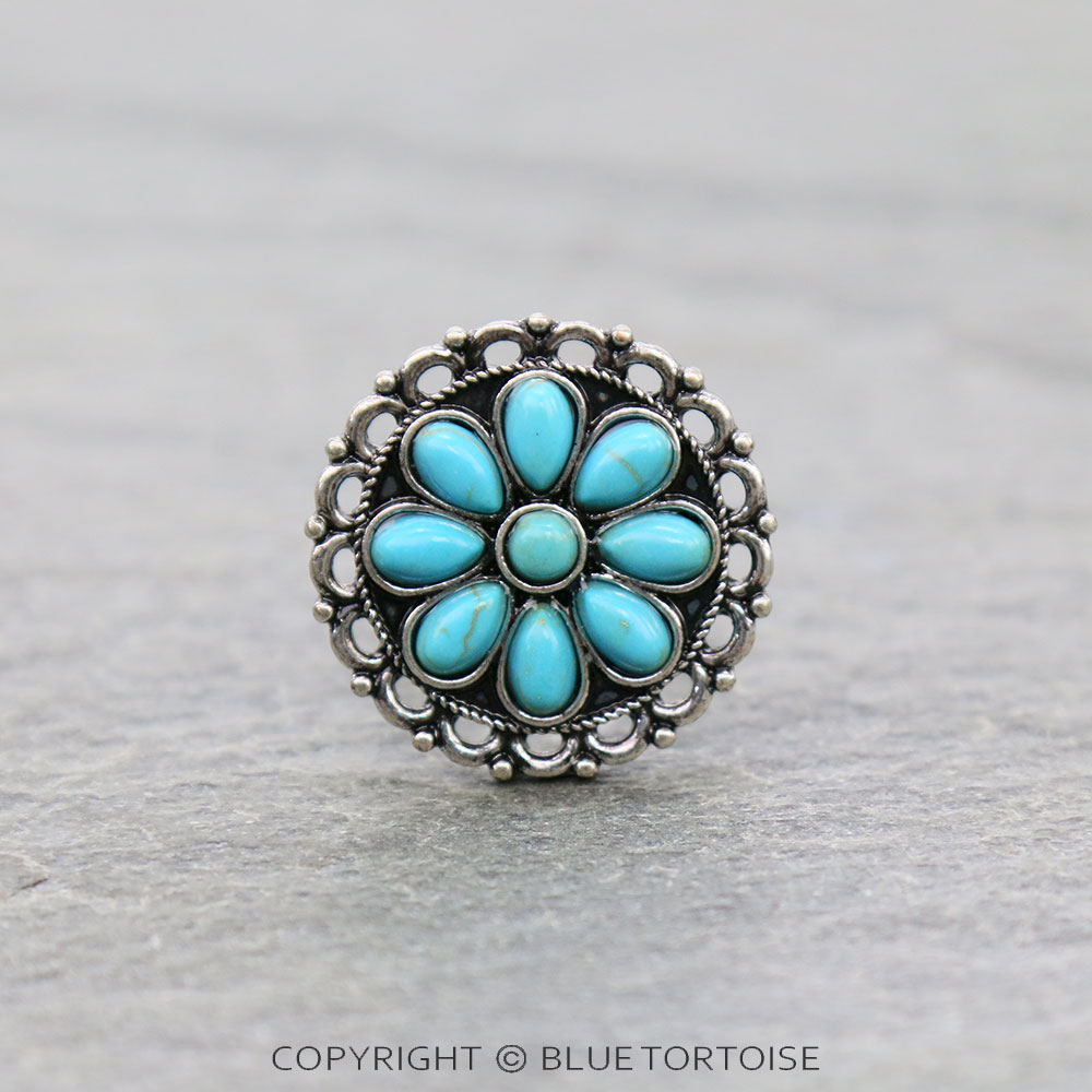 Western Round Concho Cuff Ring