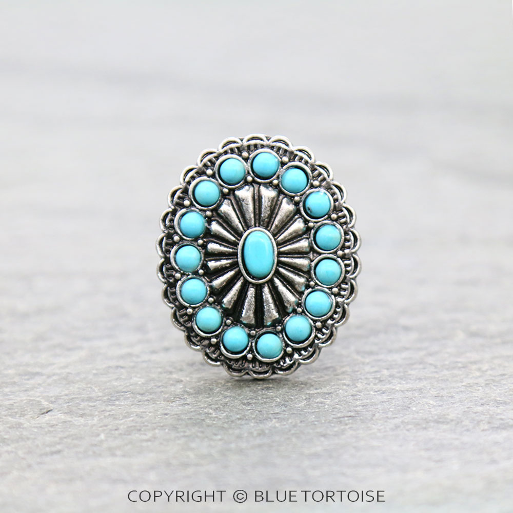 Western Oval Concho Cuff Ring