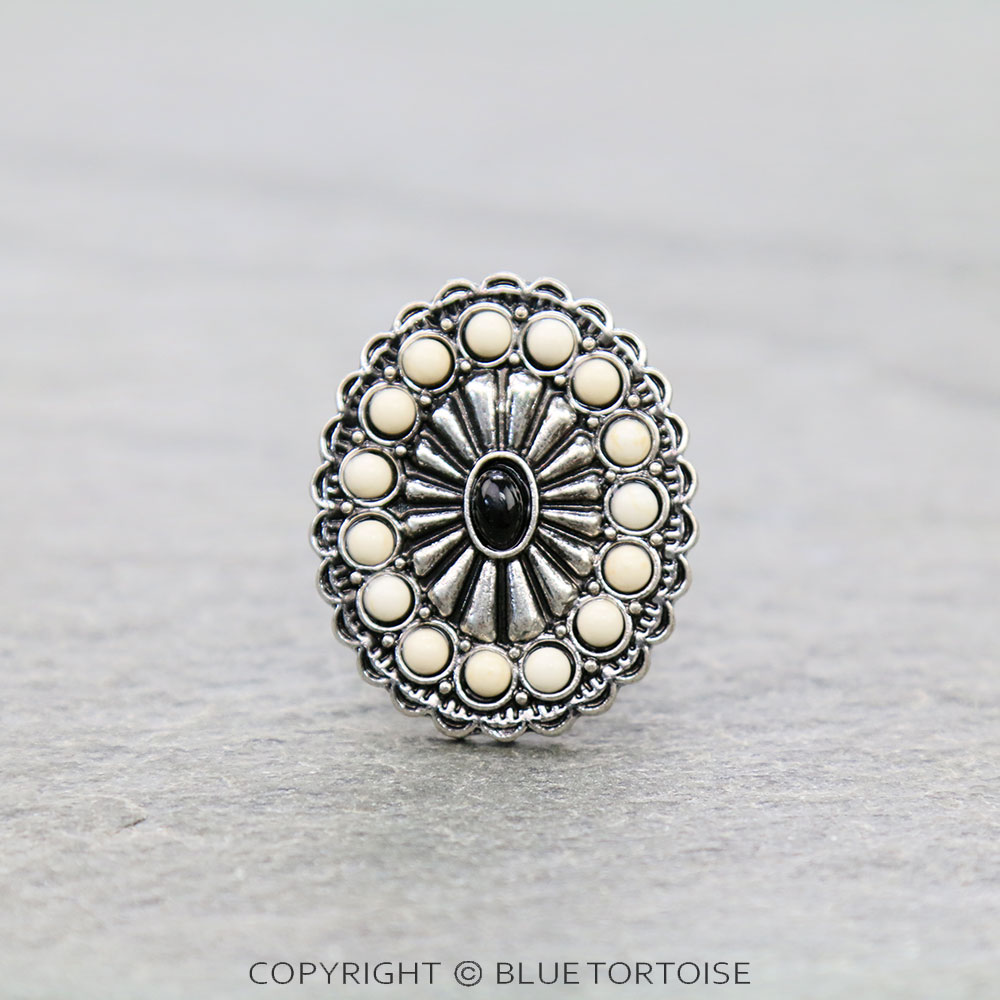 Western Oval Concho Cuff Ring