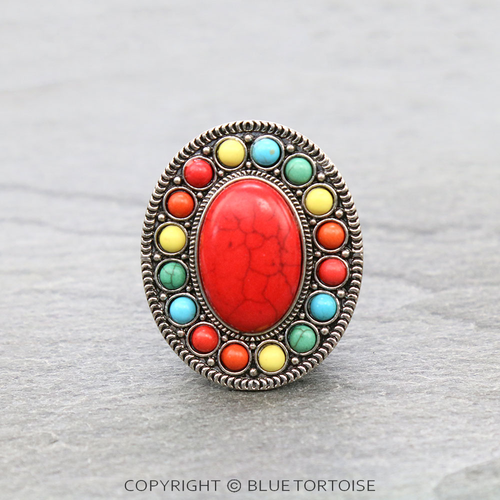 Western Oval Stone Phone Grip & Stand
