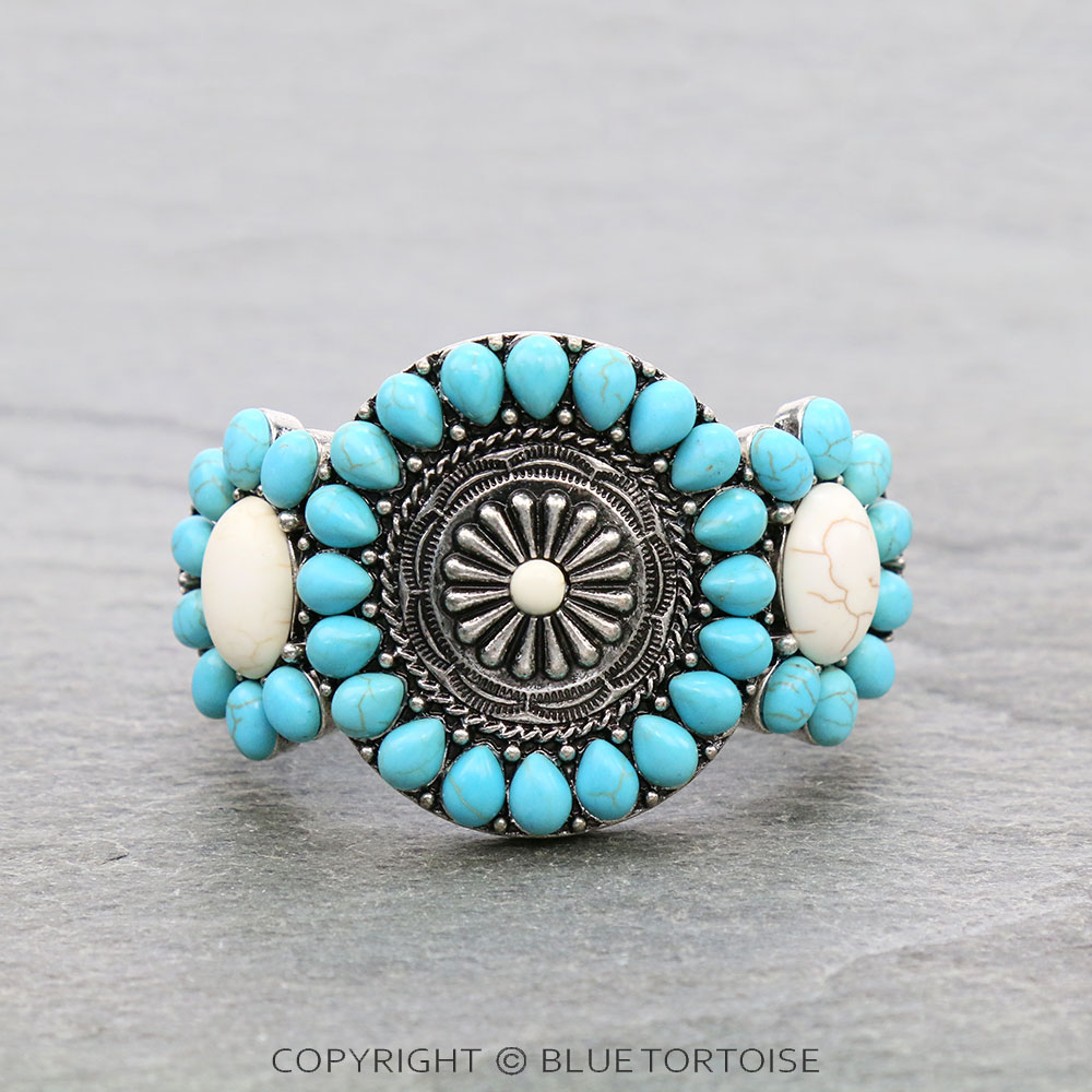 Western Concho Stone Stretch Bracelet