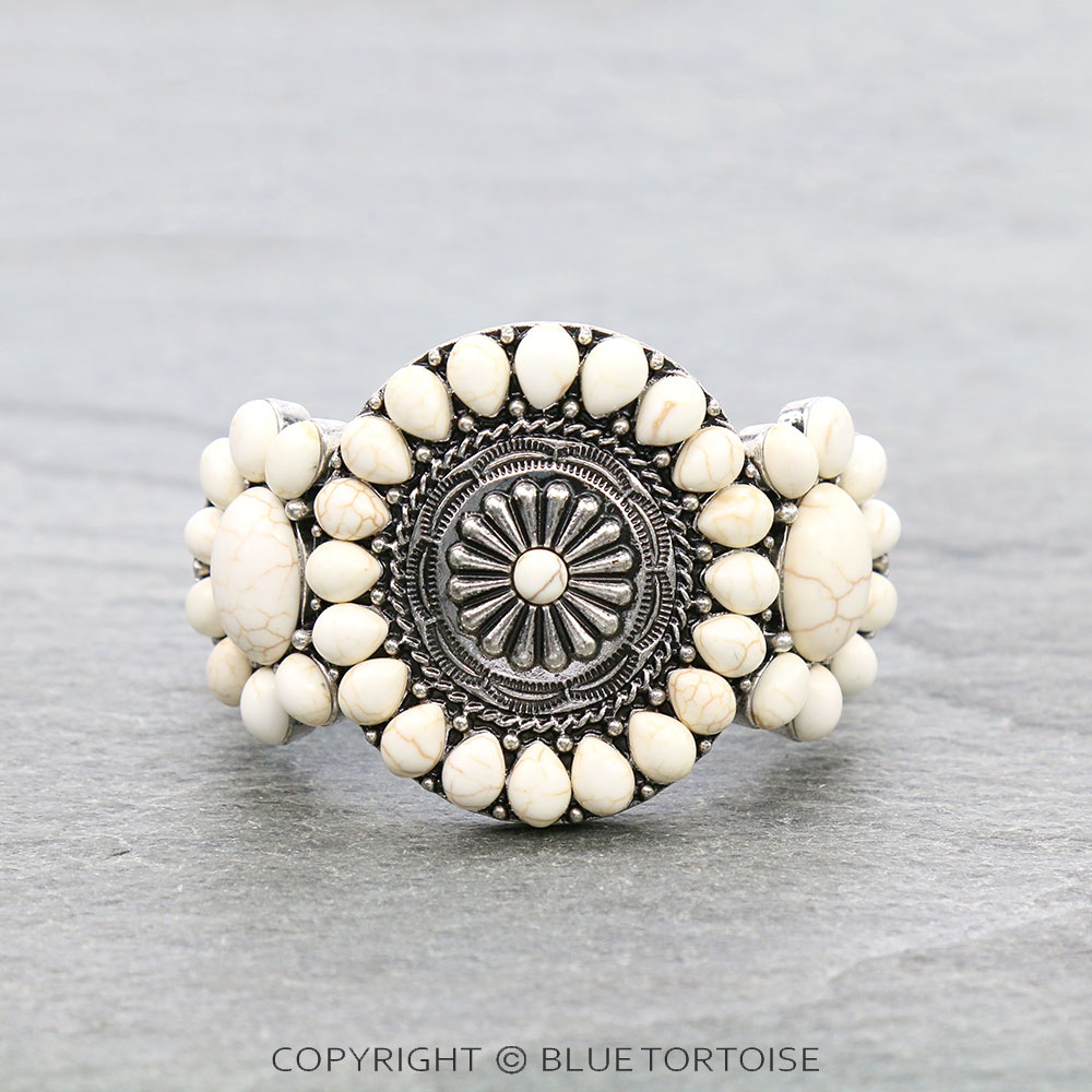 Western Concho Stone Stretch Bracelet