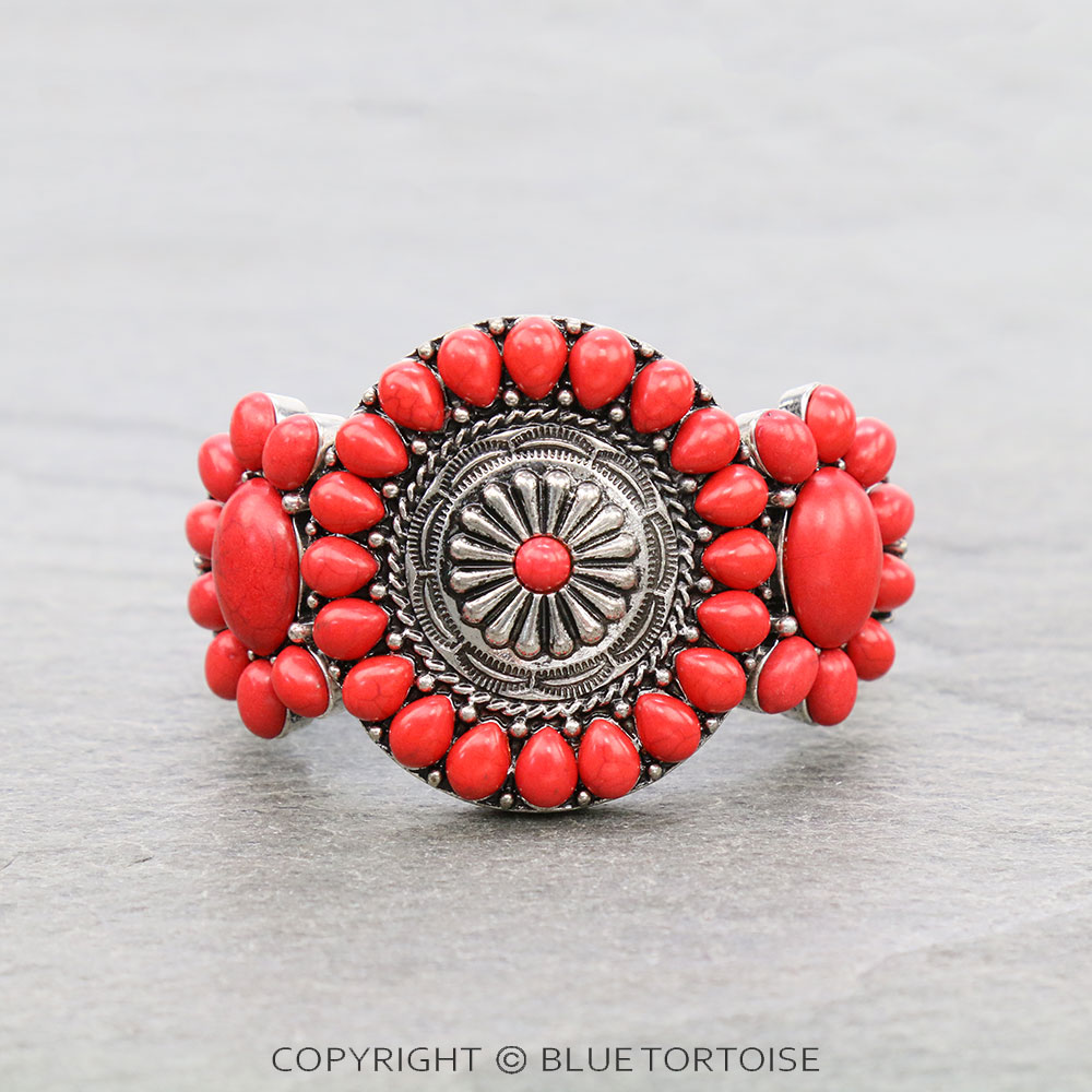 Western Concho Stone Stretch Bracelet