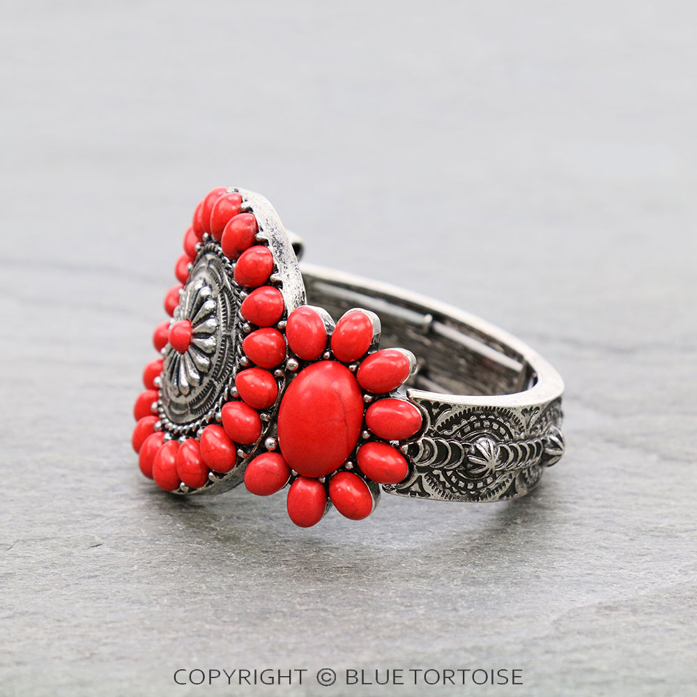 Western Concho Stone Stretch Bracelet - Image 2