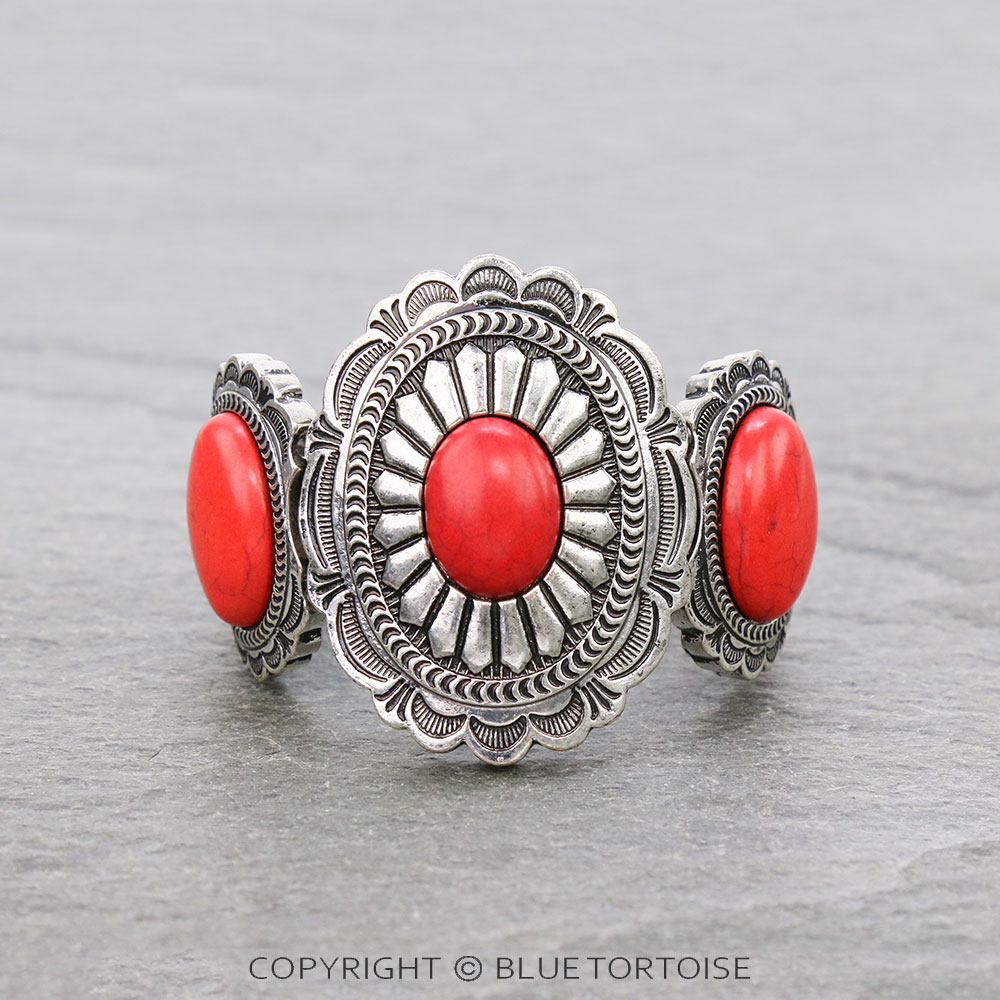 Western Concho Stone Stretch Bracelet