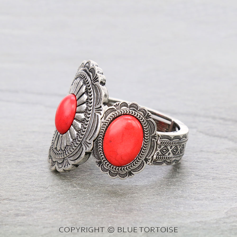 Western Concho Stone Stretch Bracelet - Image 2