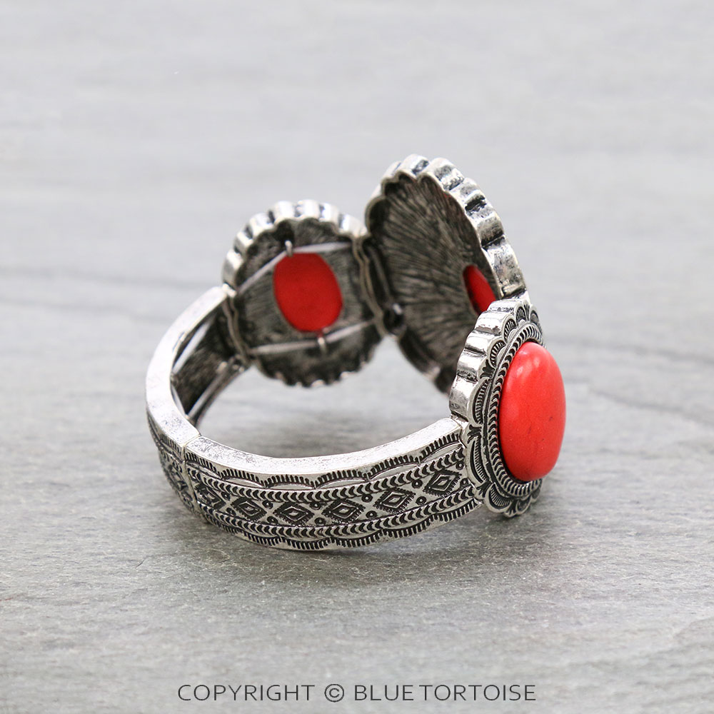 Western Concho Stone Stretch Bracelet - Image 3