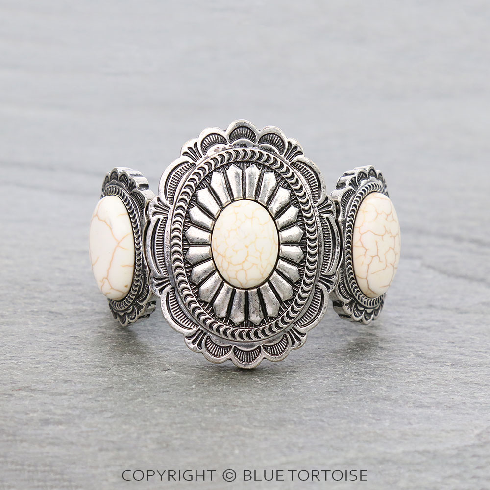 Western Concho Stone Stretch Bracelet