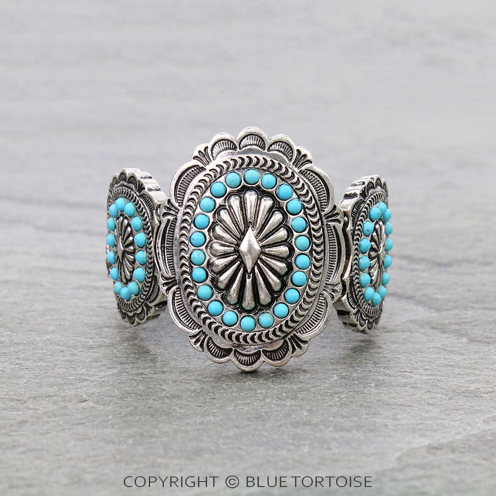 Western Concho Stone Stretch Bracelet