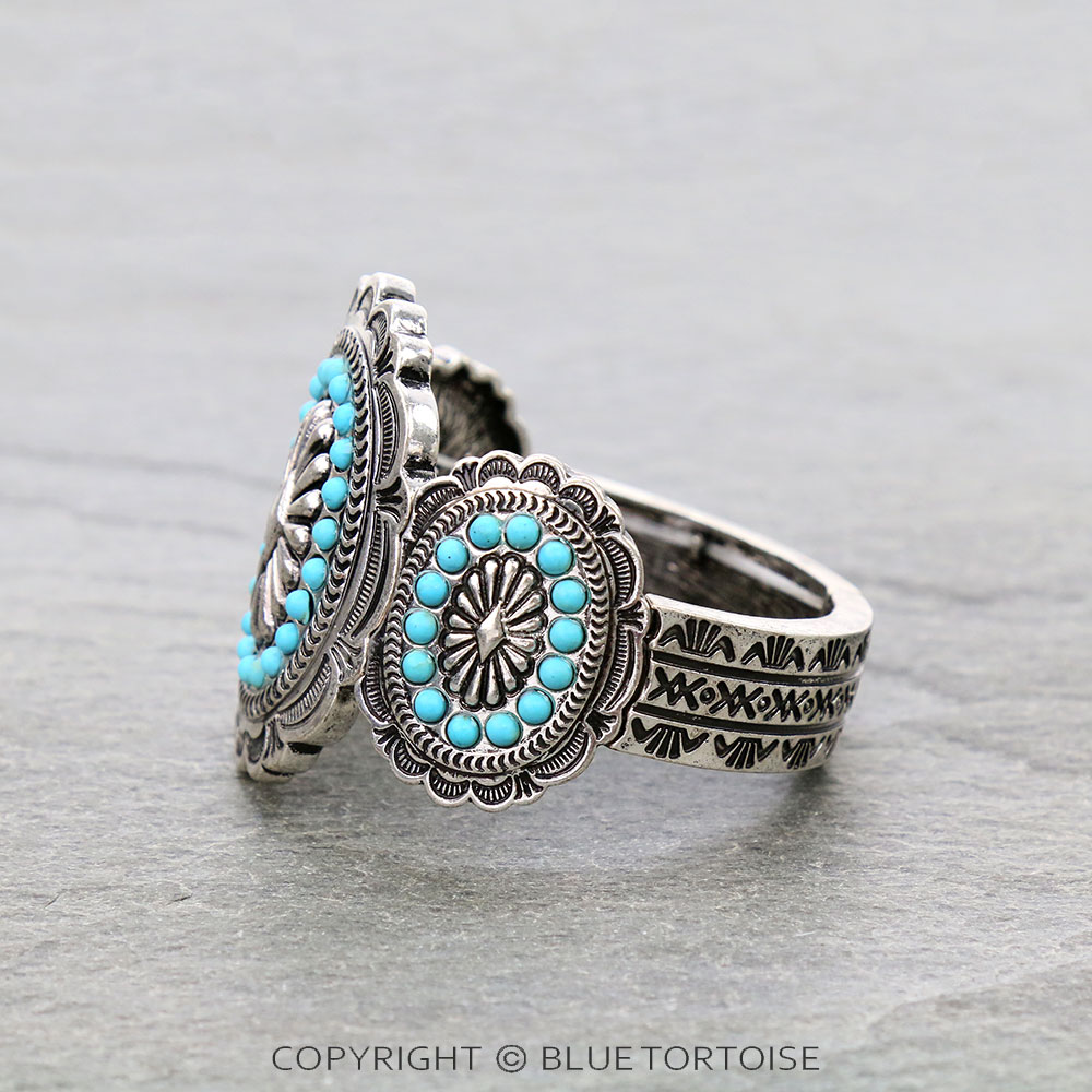 Western Concho Stone Stretch Bracelet - Image 2