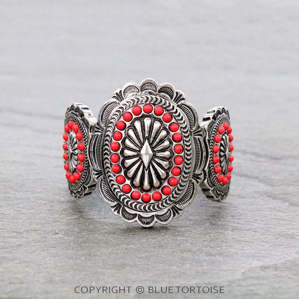 Western Concho Stone Stretch Bracelet