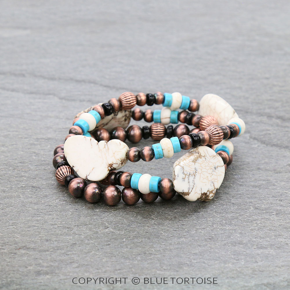 Western Stone and Bead Stackable Bracelet