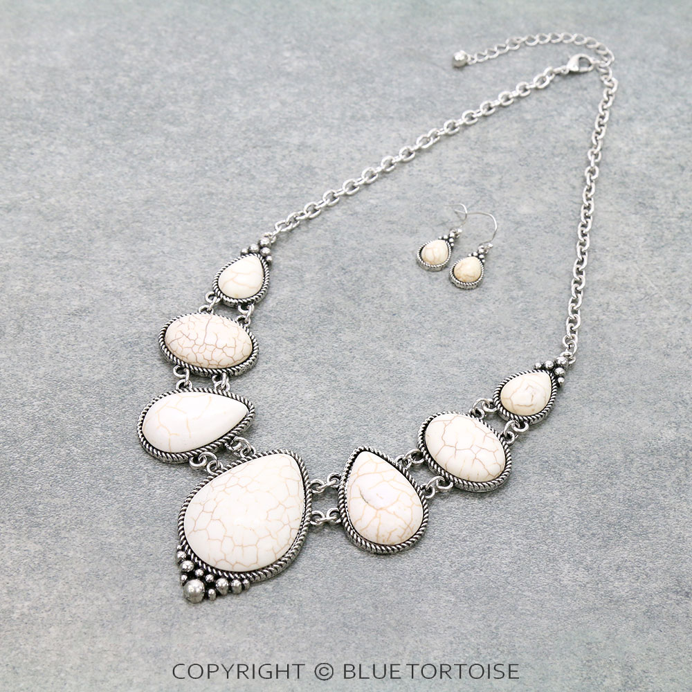 Western Chunky Stone Necklace Set