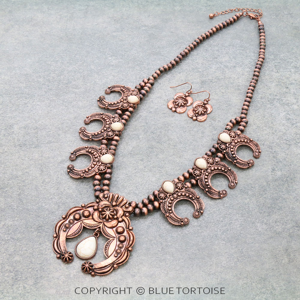Western Chunky Squash Blossom Necklace Set