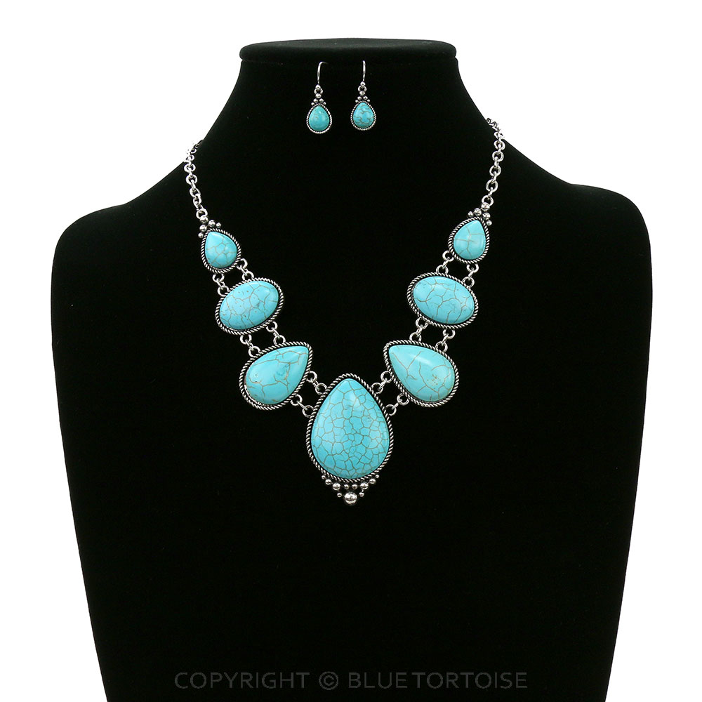 Western Chunky Stone Necklace Set - Image 2