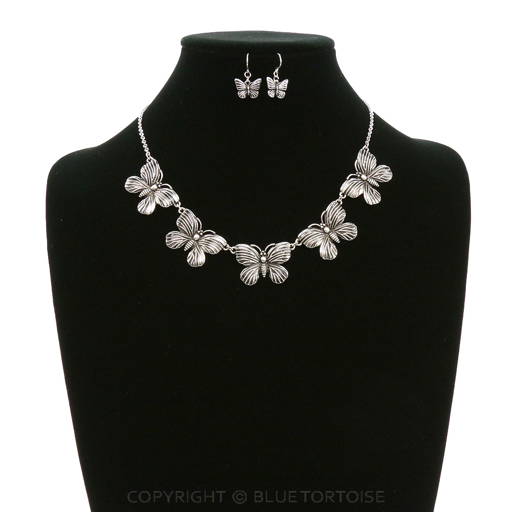 Fashion Butterfly Statement Necklace Set - Image 2