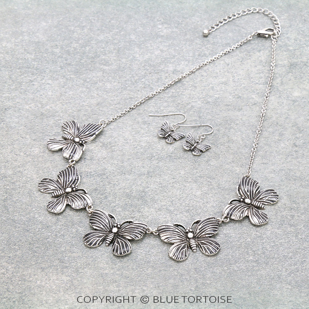 Fashion Butterfly Statement Necklace Set