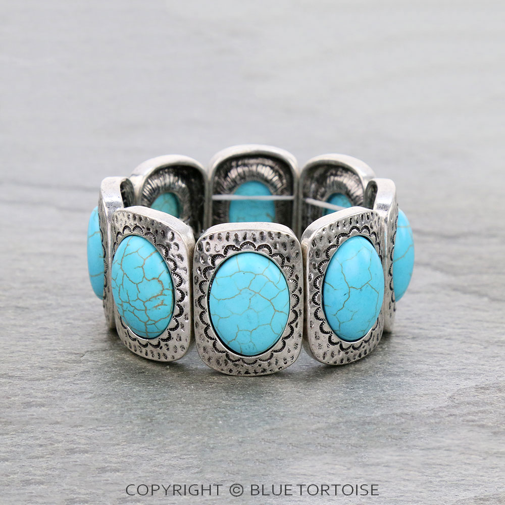 Western Style Stone Stretch Bracelet