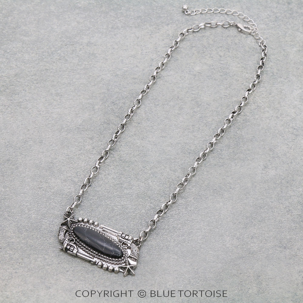 Pistol Casting Stone Necklace