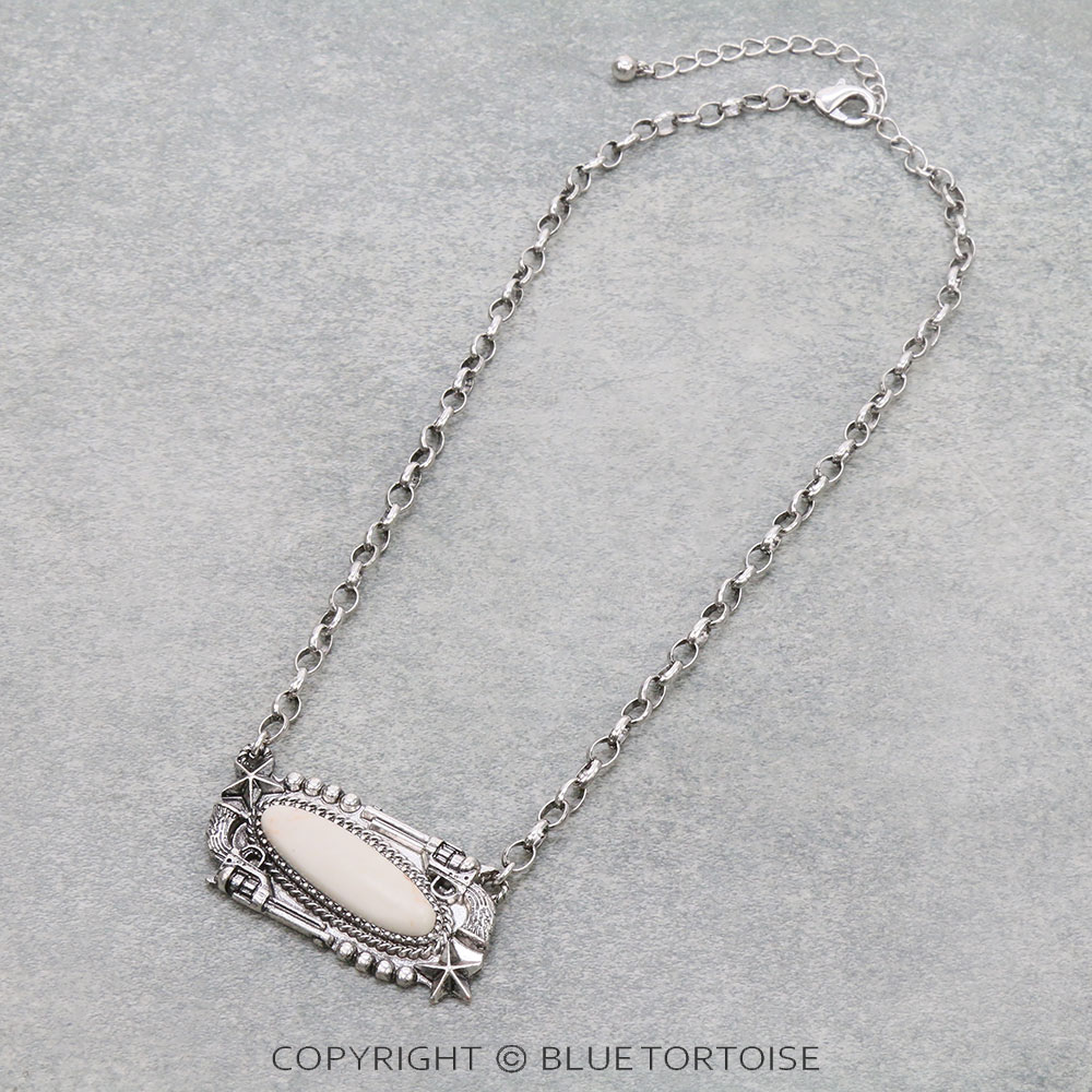 Pistol Casting Stone Necklace