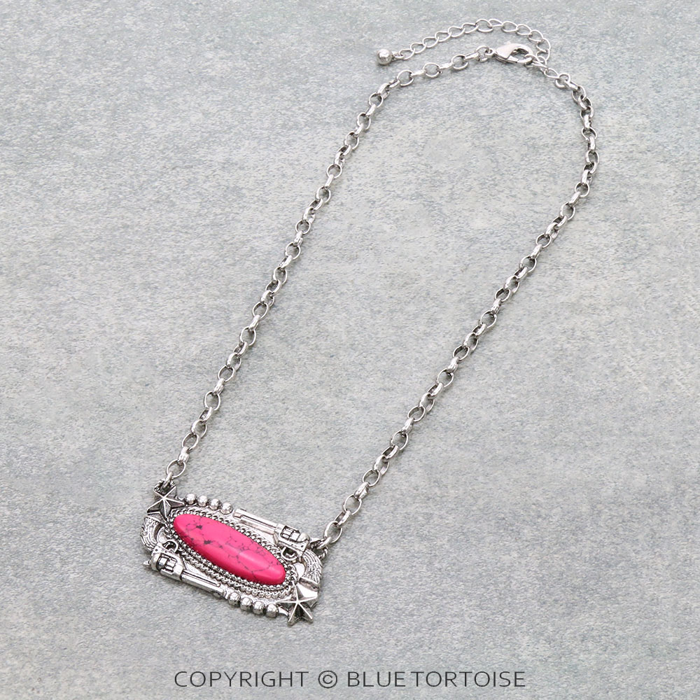 Pistol Casting Stone Necklace/D