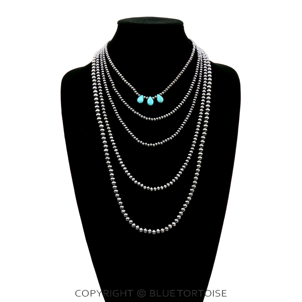 5 Row Navajo Style Pearl Necklace - Image 2