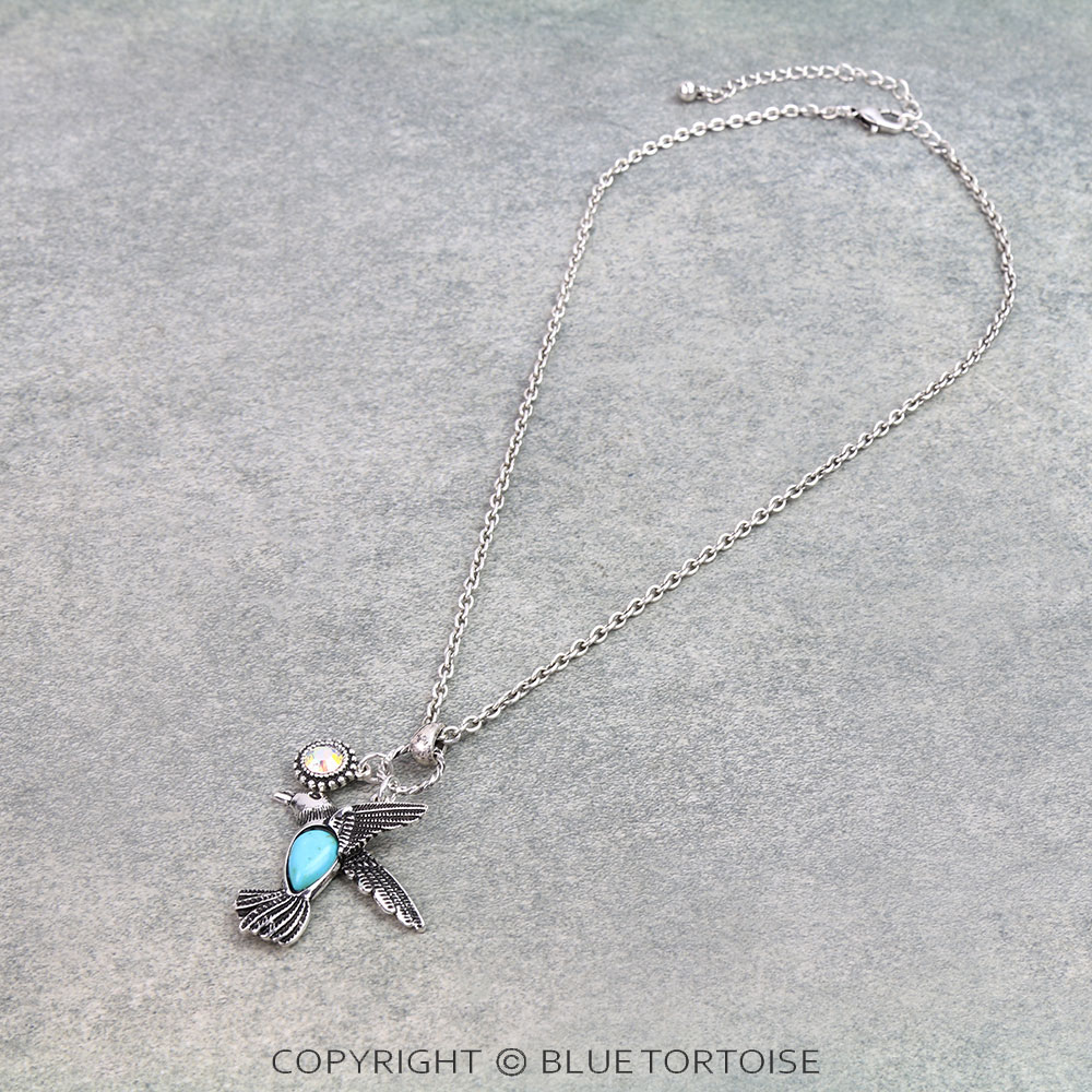 Western Hummingbird Stone Necklace