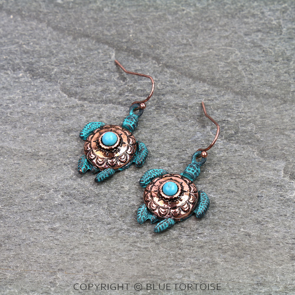 Western Turtle Dangle Earrings