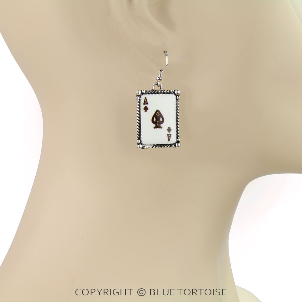 Ace of Spades Dangle Earrings - Image 2