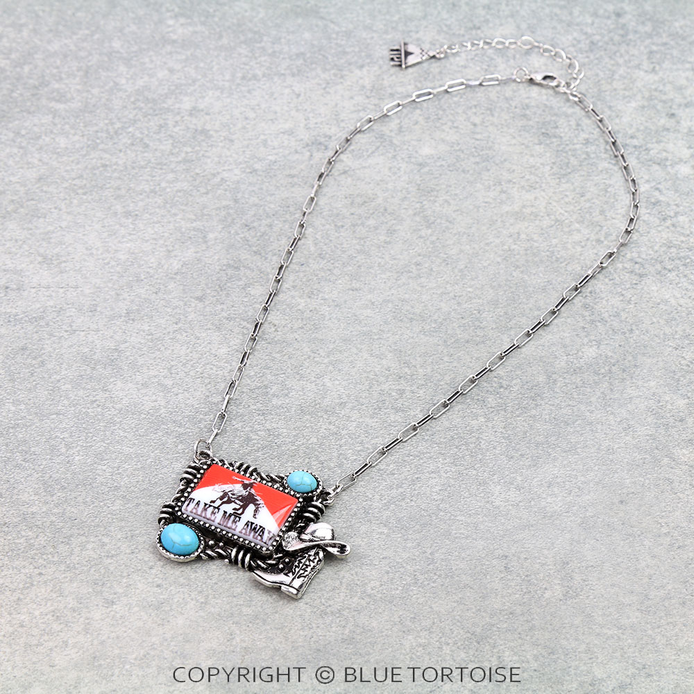 Western Red Take Me Away Necklace