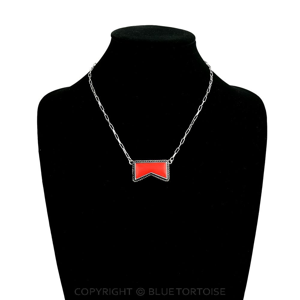 Western Red Geometric Necklace - Image 2