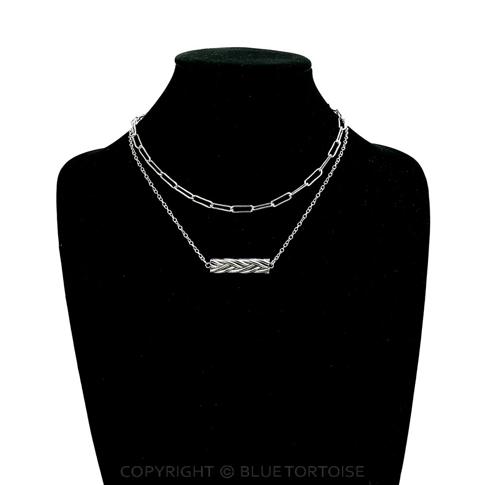 2 Row Western Style Bar Chain Necklace - Image 2
