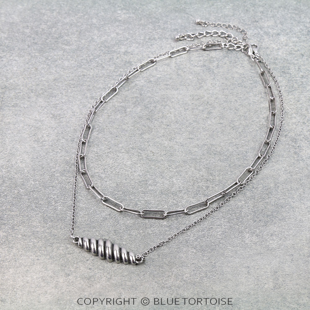 2 Row Western Style Bar Chain Necklace