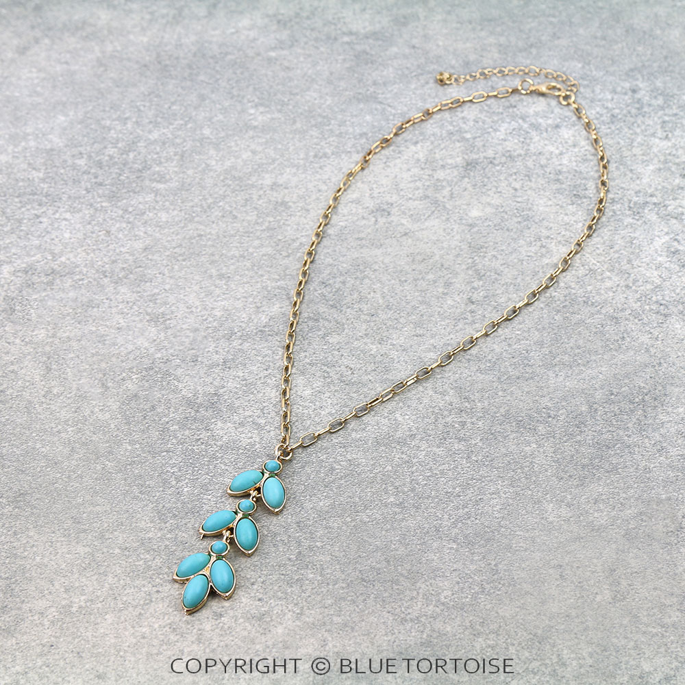 Western Oval Stone Drop Necklace