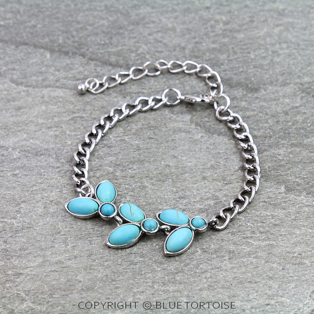 Western Oval Stone Link Bracelet