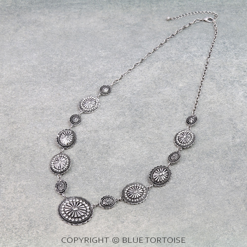 Western Concho Stone Necklace